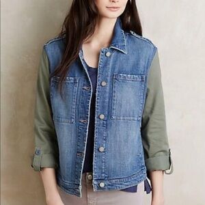 Pilcro and the Letterpress denim military jacket S